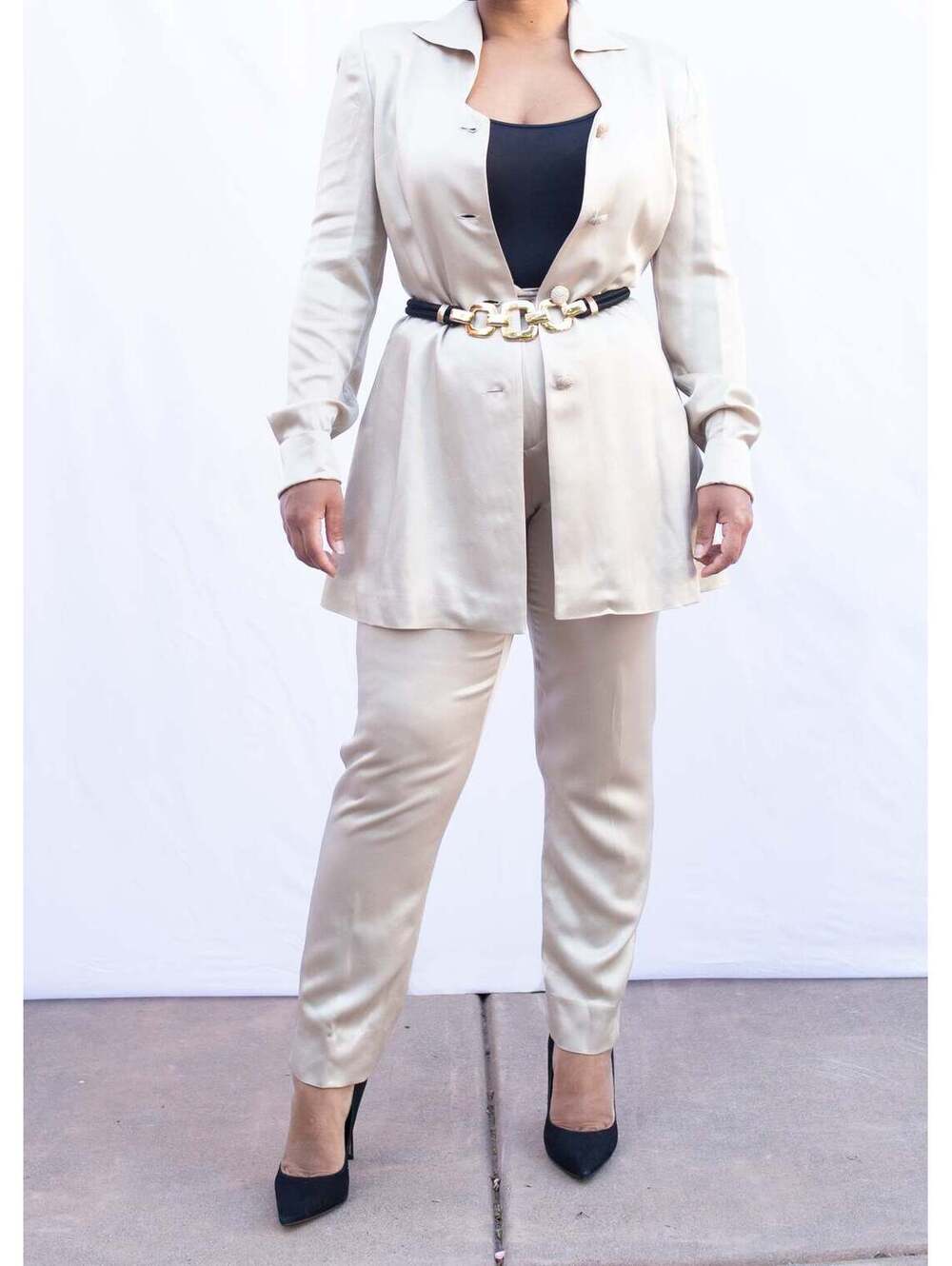 Dana Buchmen Creme Pantsuit